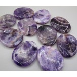 Worry Stones - 48 x 35 x 10mm - Amethyst Only - 10 pcs pack